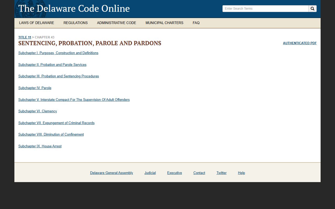 Sussex County traffic court records - sentencing probation and parole code
