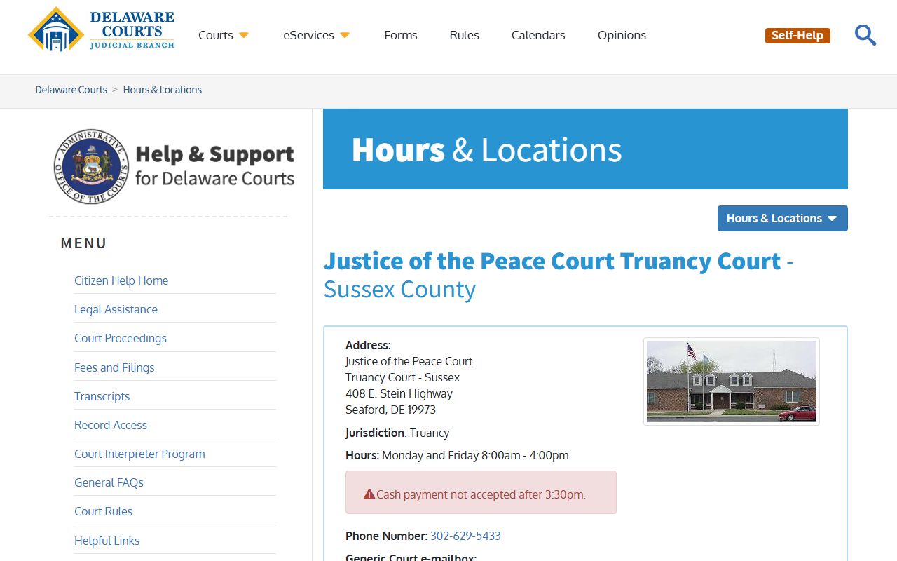 Sussex County Justice of the Peace Court - JP Truancy Seaford