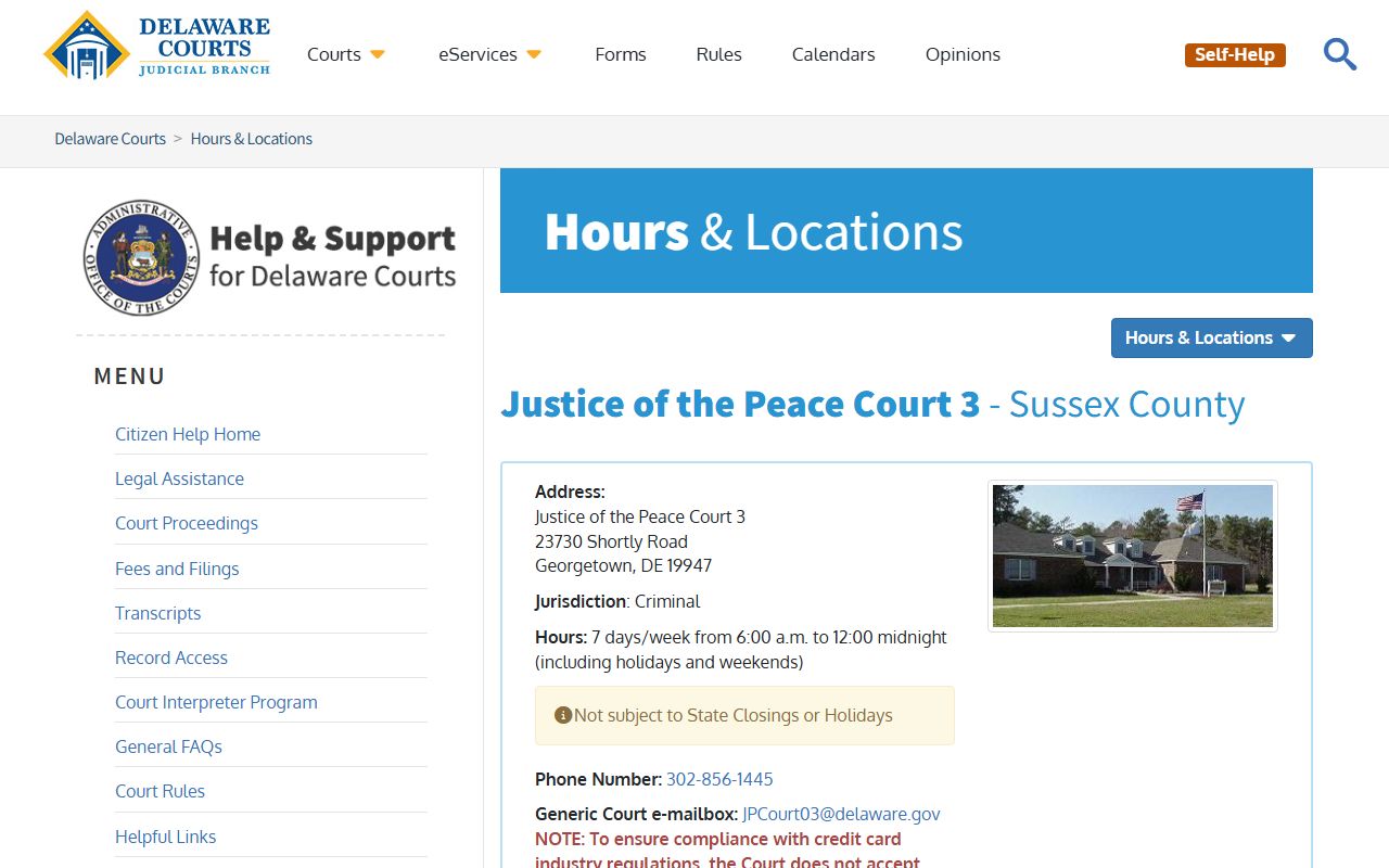 Sussex County Justice of the Peace Court - JP 3 Georgetown