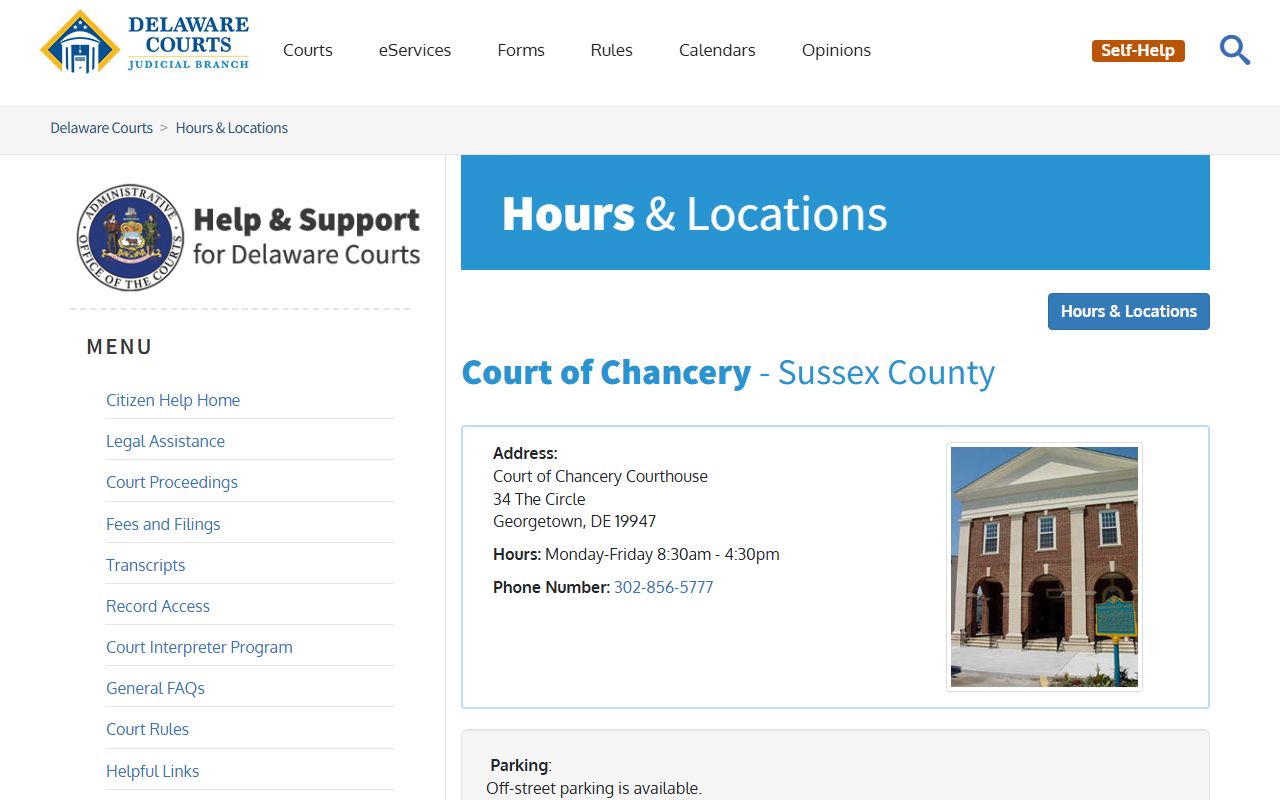Sussex County Probate Records - Court of Chancery Sussex location page